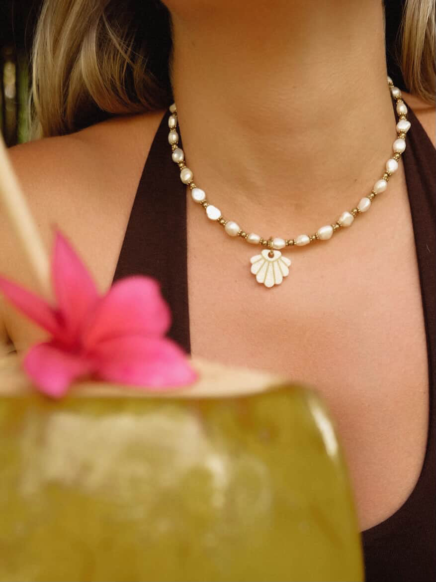 Collier perles - Blanc nacré