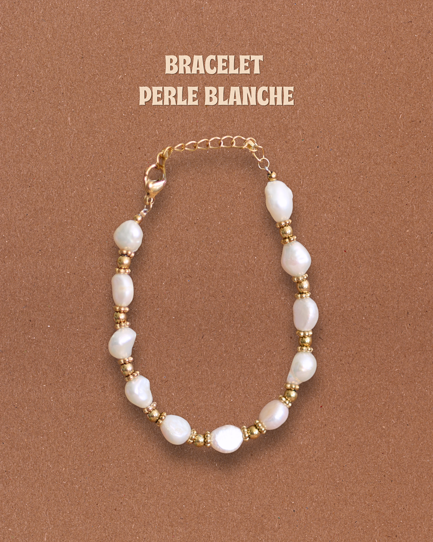 BRACELET PERLES - Blanc nacré