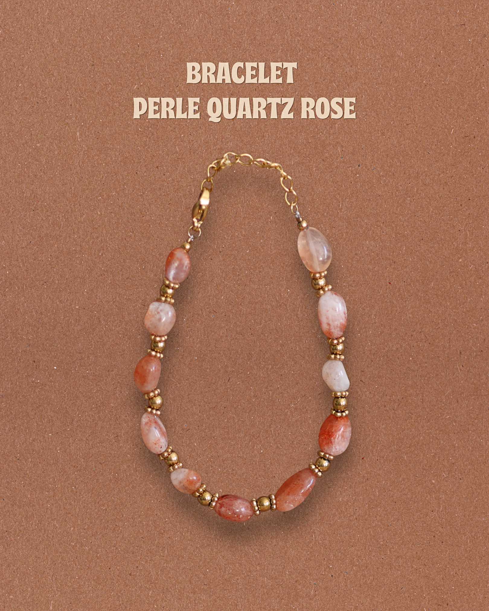 BRACELET PERLES - Quartz rose