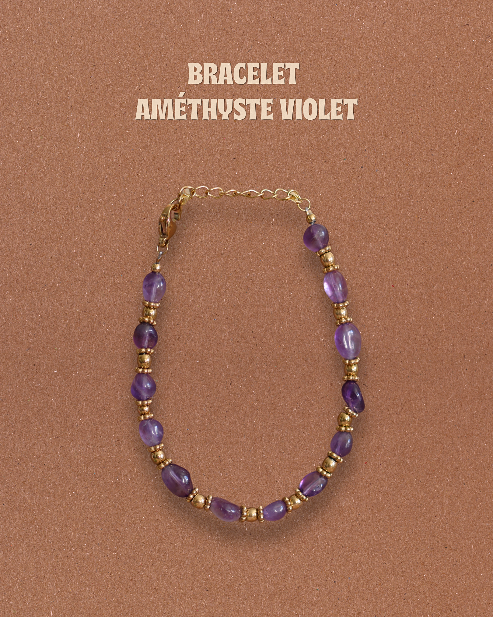 BRACELET PERLES - Améthyste violet