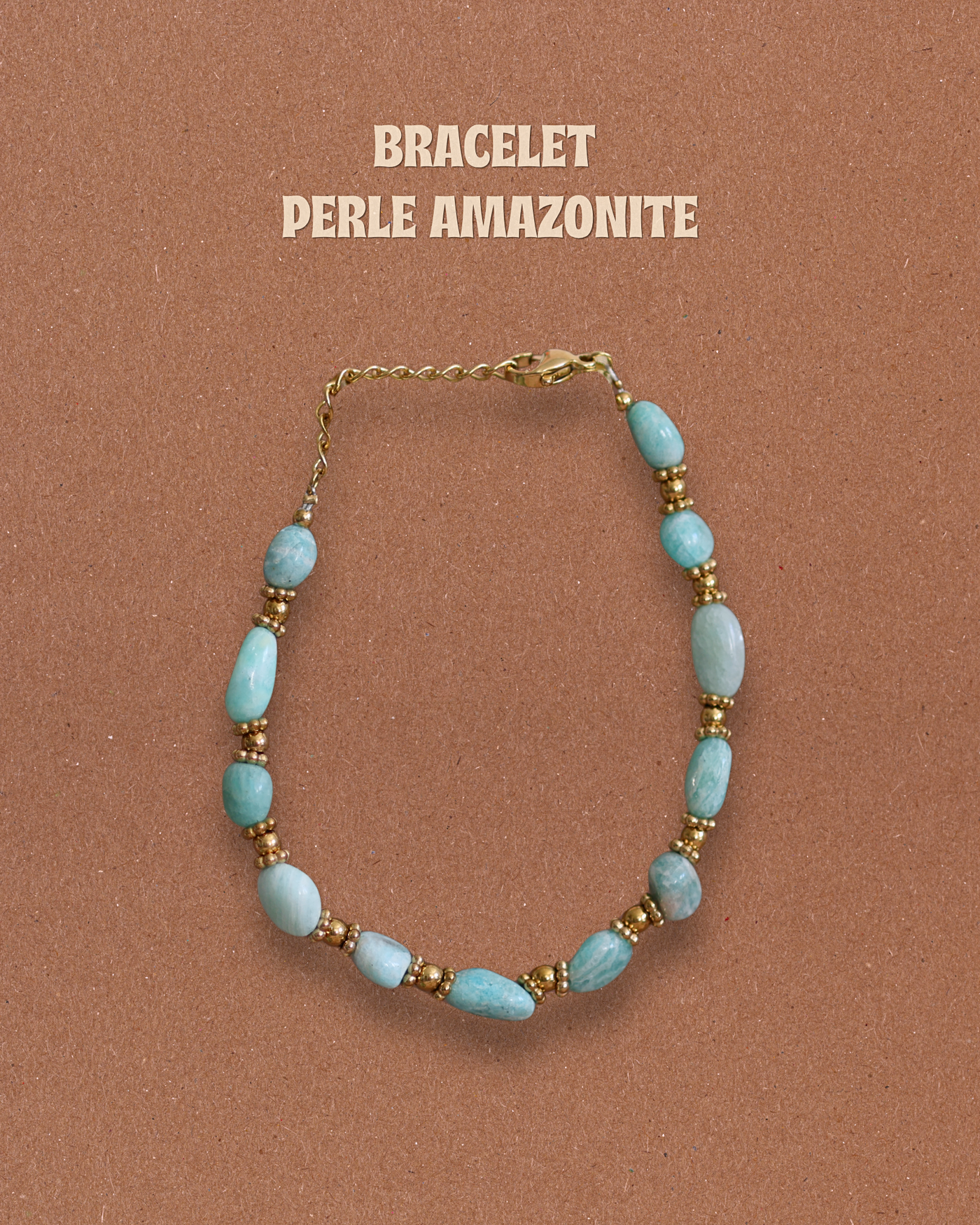 BRACELET PERLES - Amazonite bleu