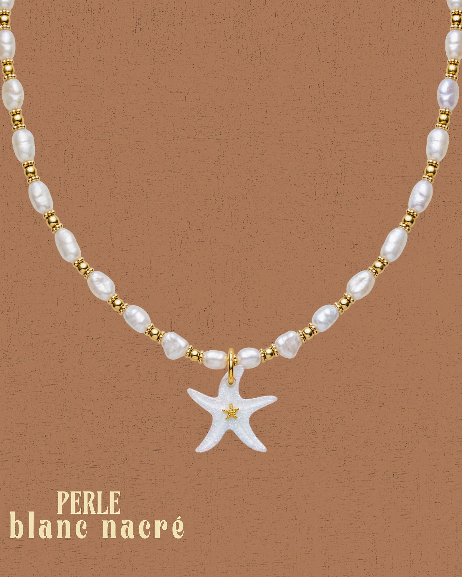 Collier perles - Blanc nacré