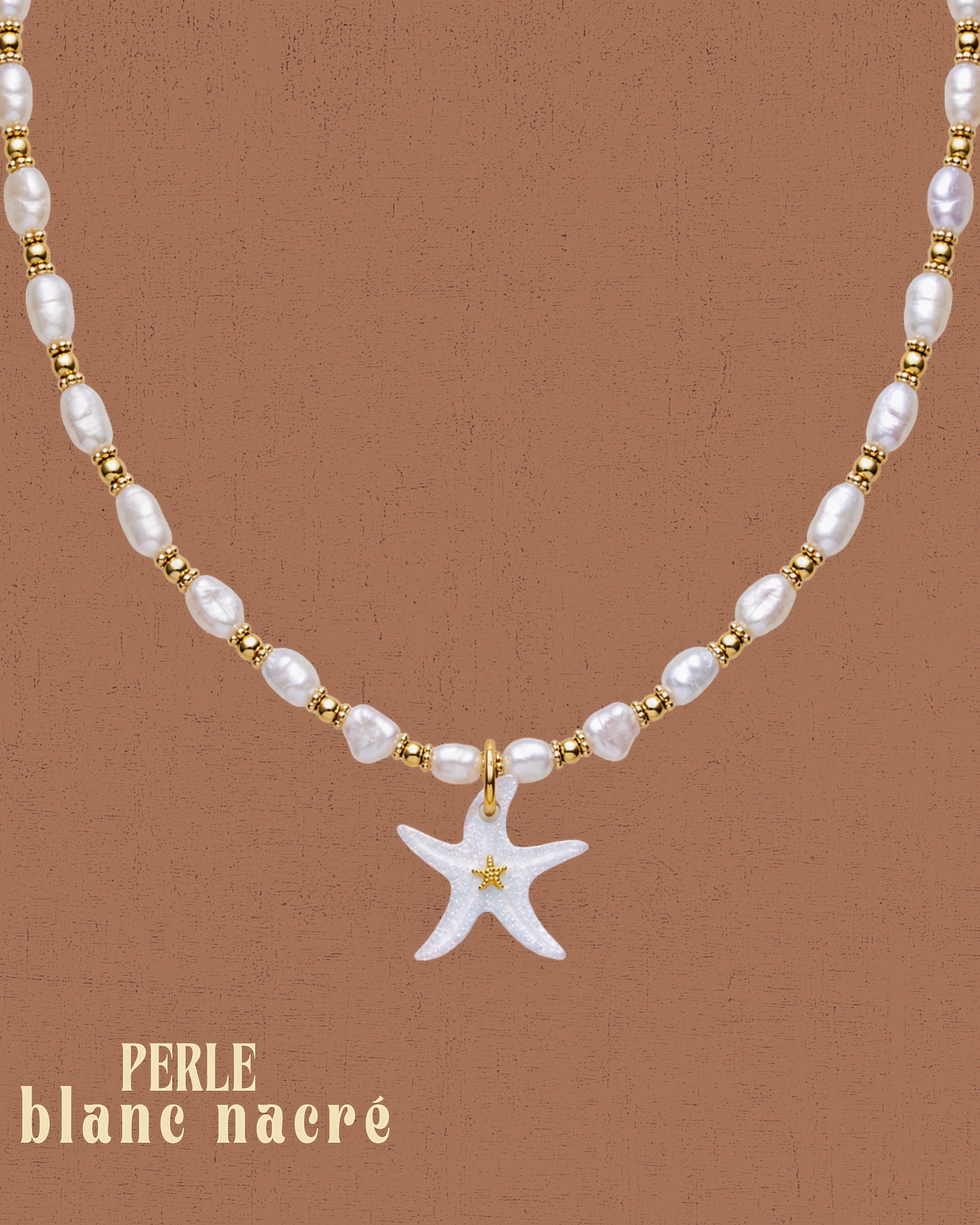 Collier perles - Blanc nacré