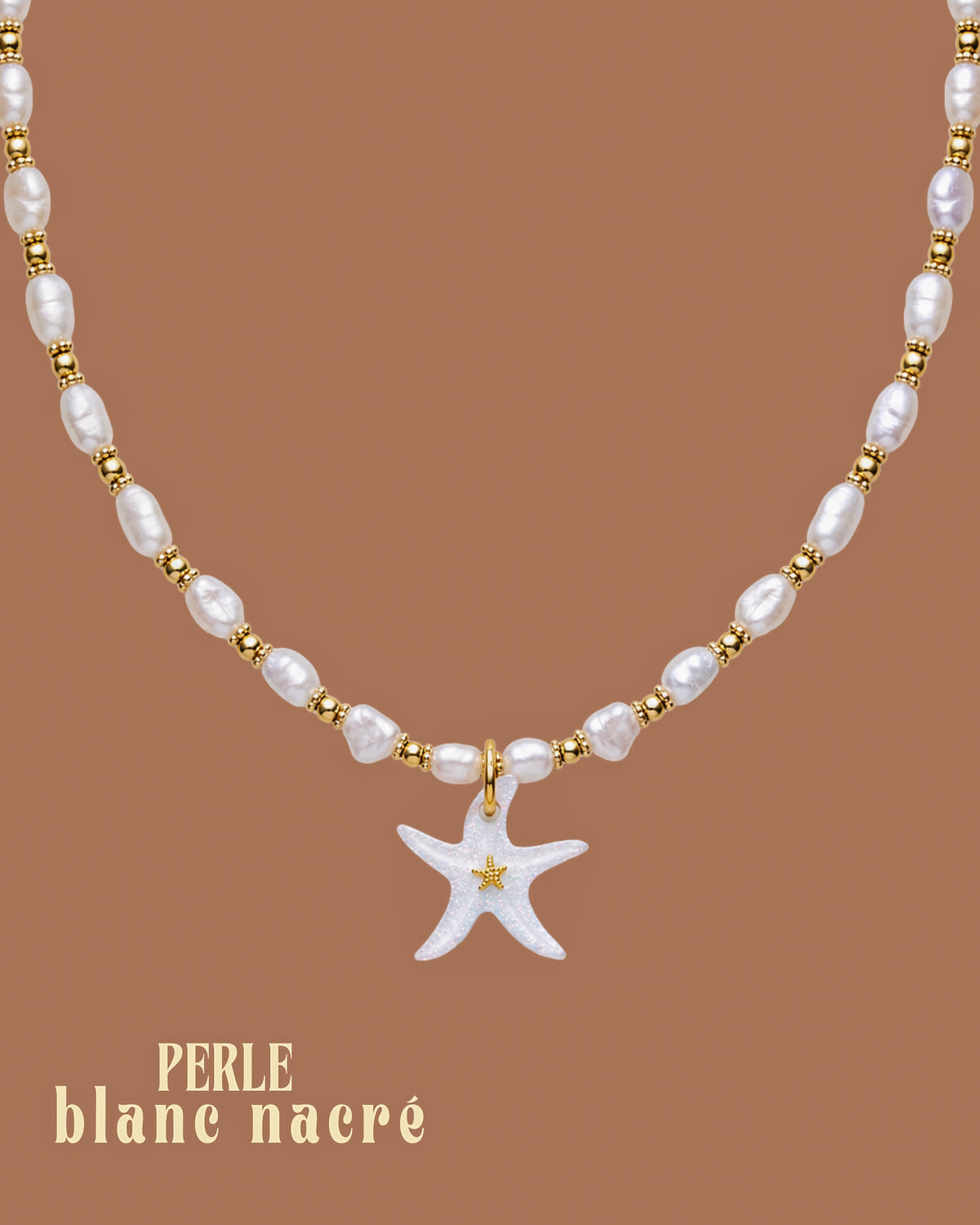 Collier perles - Blanc nacré