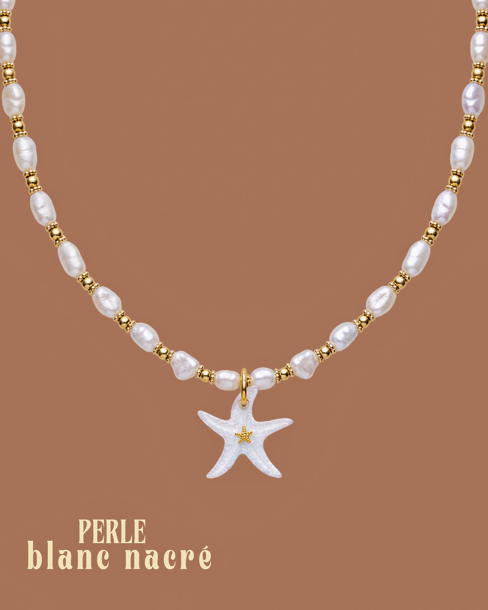 Collier perles - Blanc nacré