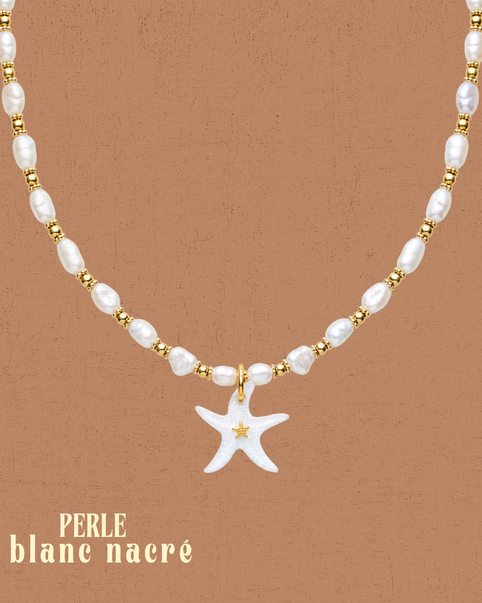 Collier perles - Blanc nacré