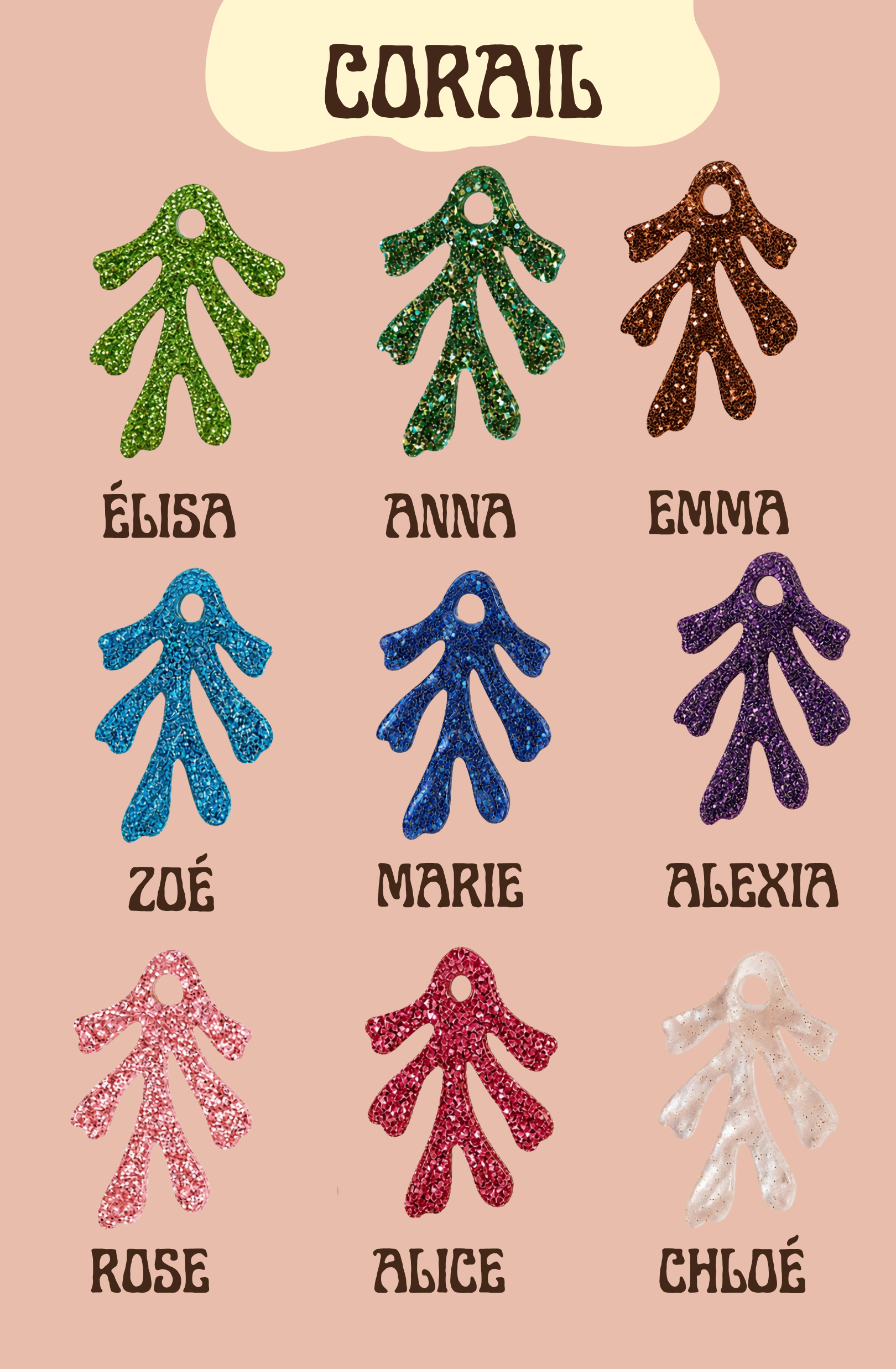 CHARMS COLLIER - CORAIL