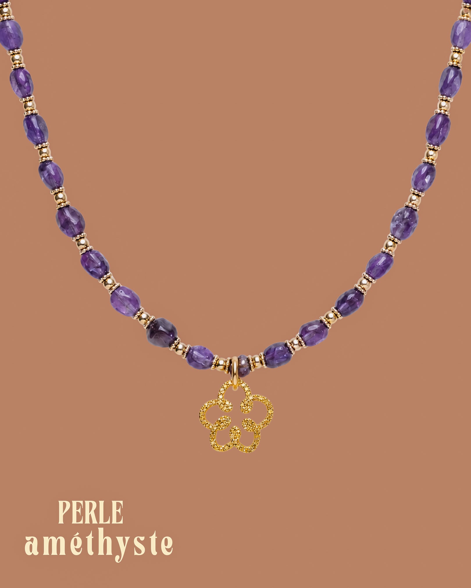 Collier perles - Améthyste