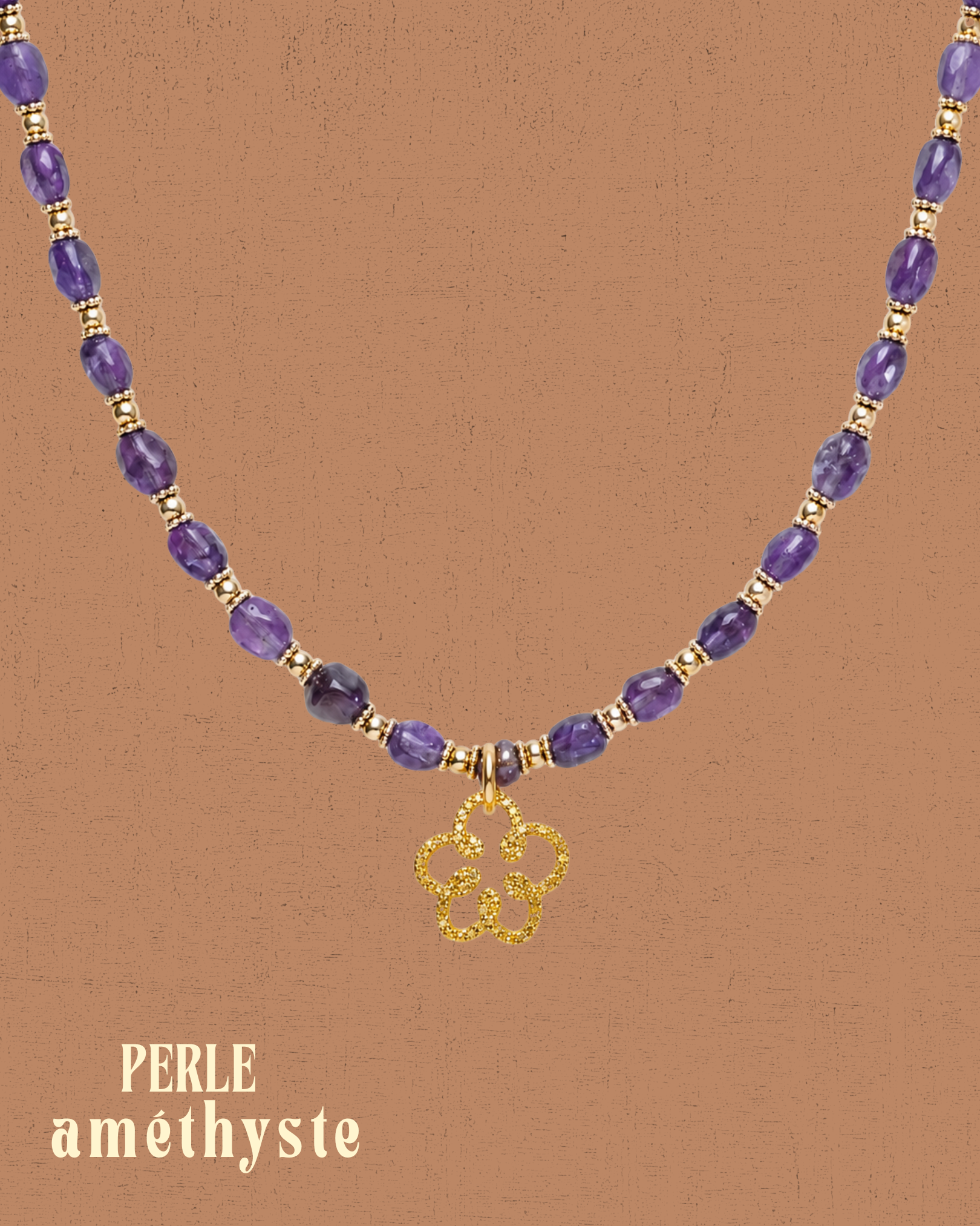 Collier perles - Améthyste