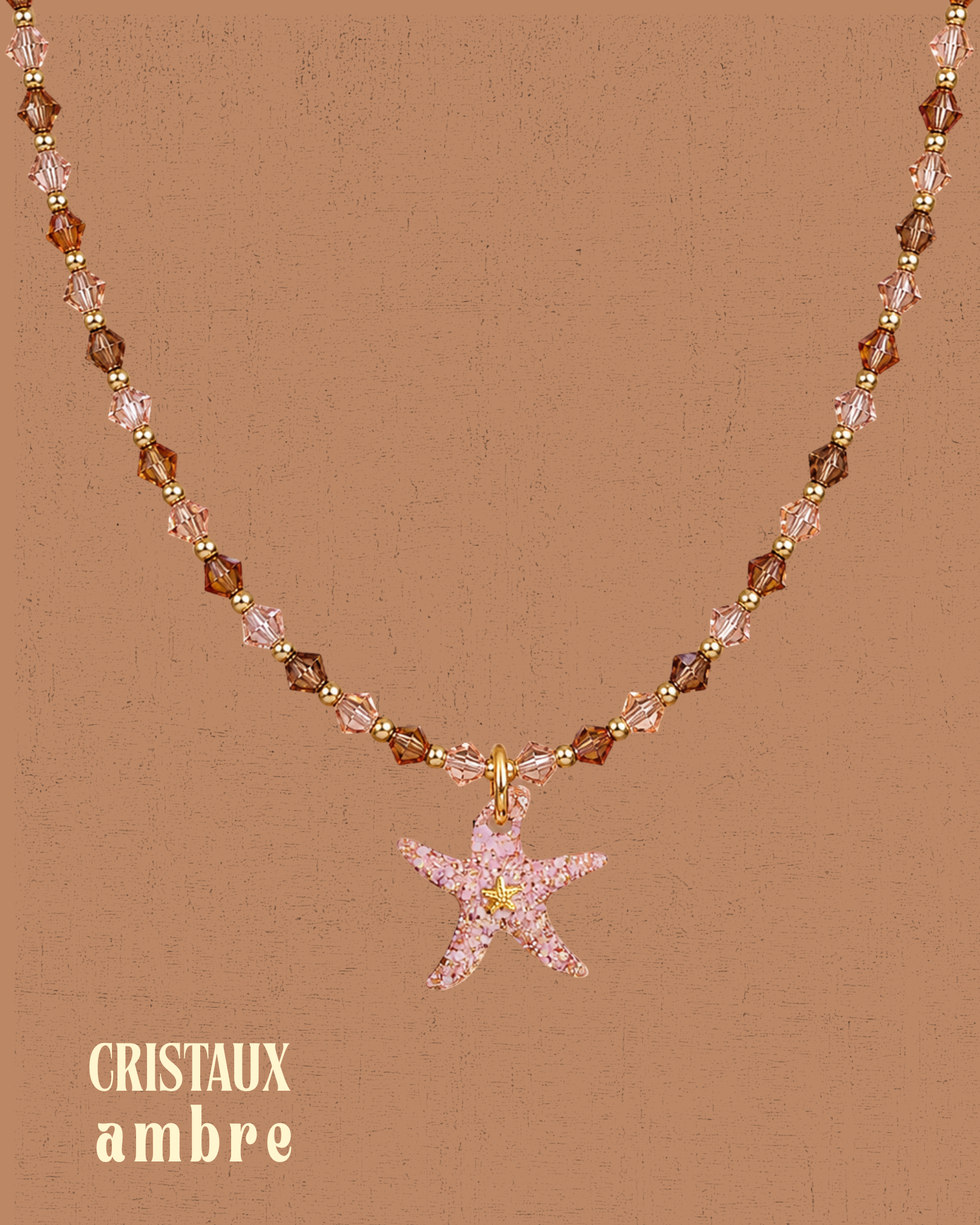 Collier cristaux - Ambre