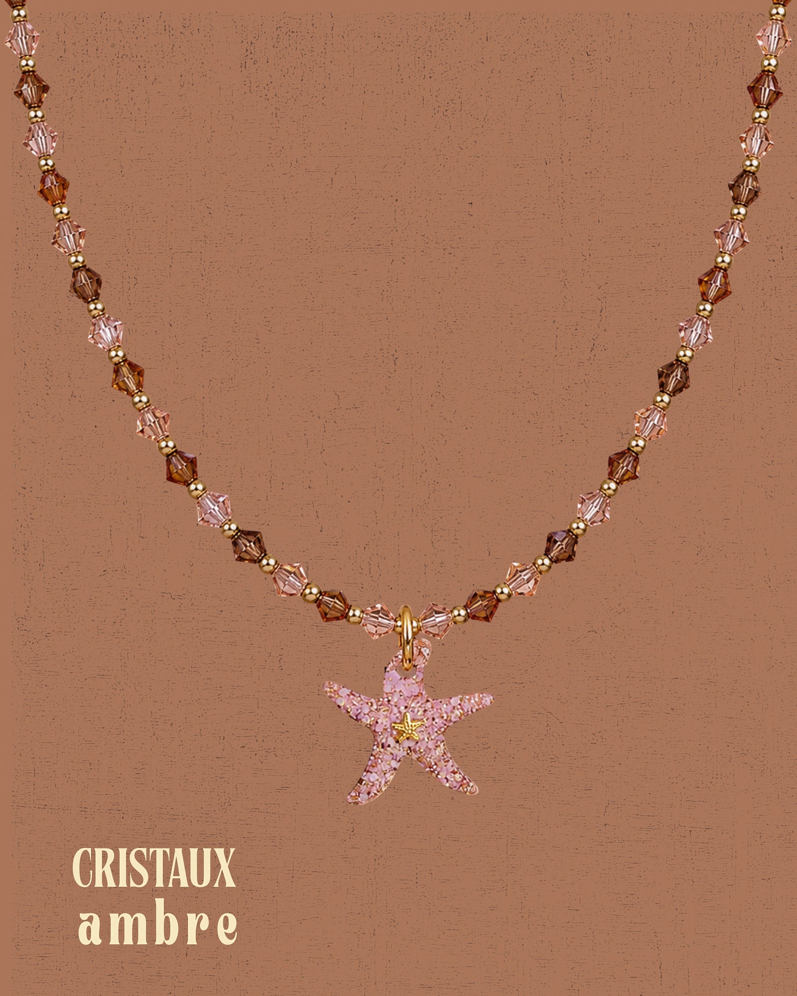 Collier cristaux - Ambre