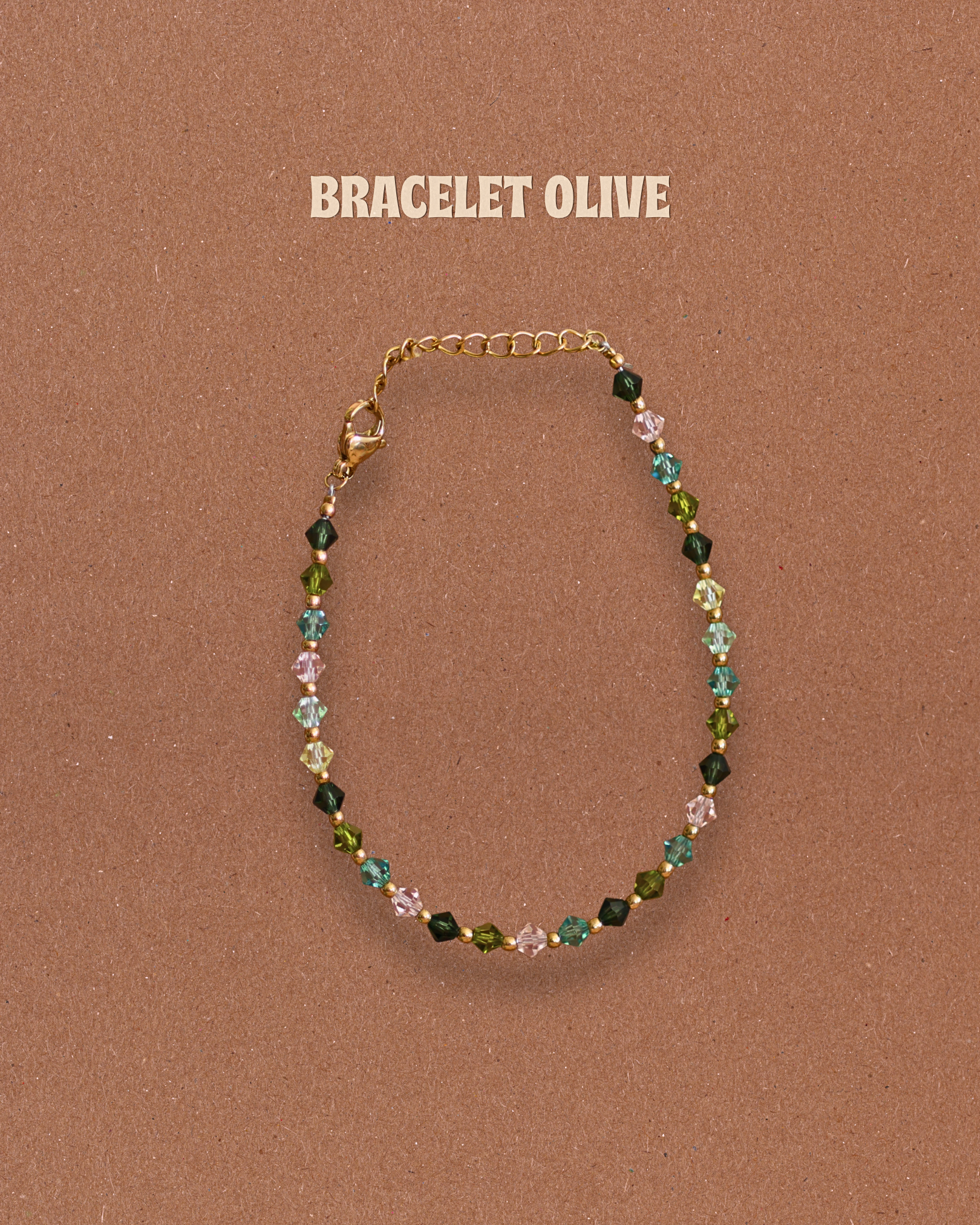 BRACELET CRISTAUX - OLIVE