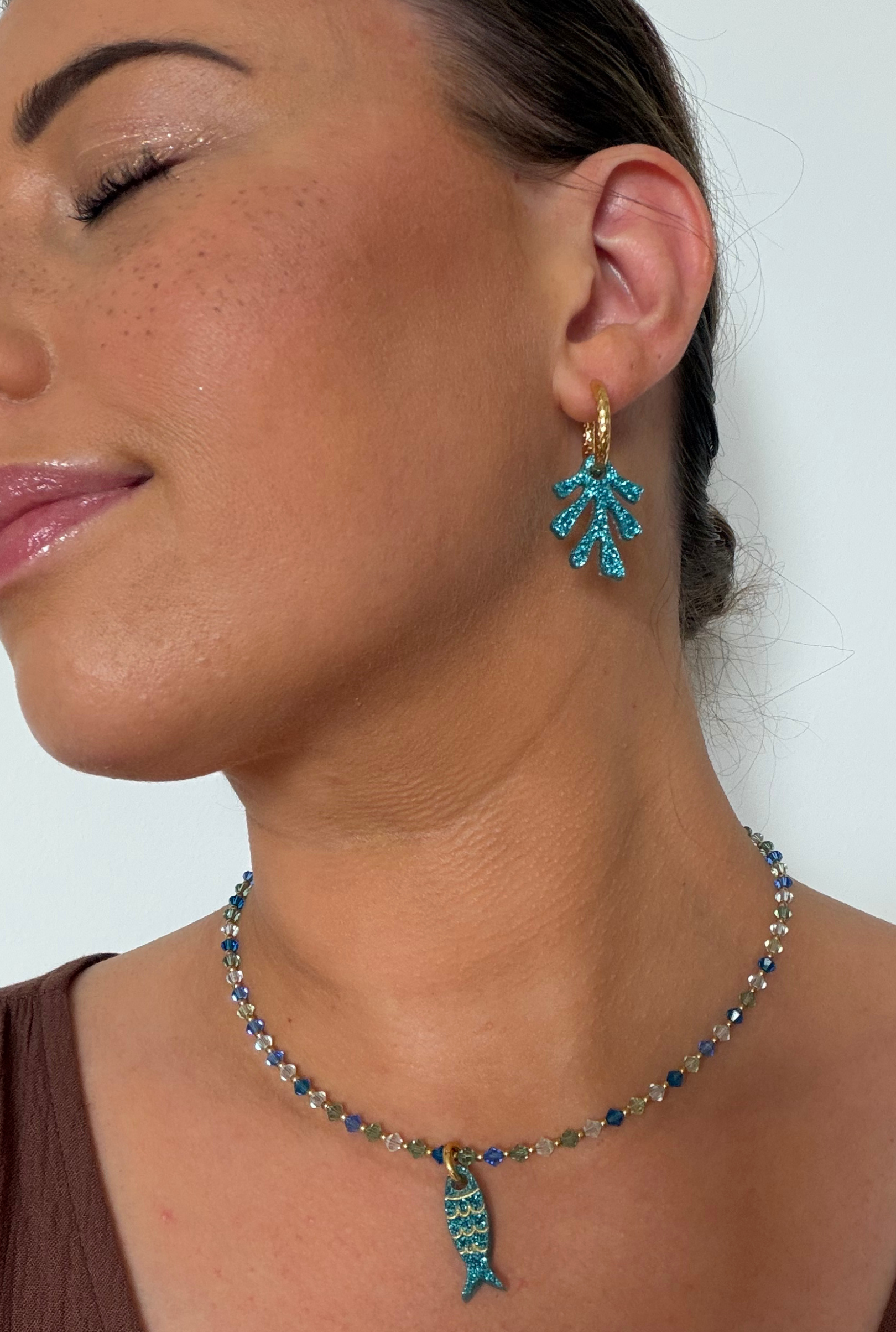 Collier cristaux - Bleu & vert